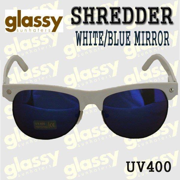 処分セール！ GLASSY SUNHATERS/グラッシーサンヘイターズ サングラス SHREDDER WHITE/BLUE MIRROR サングラス EYEWEAR/アイウェア
