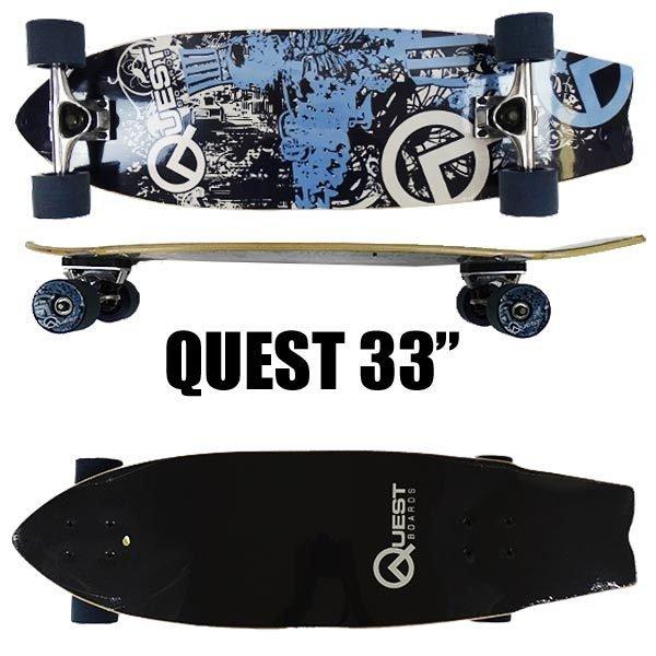 閉店セール！QUEST/クエスト SKULL CITY 33 CRUISER LONGBOARD ロングスケートボード/サーフスケート  [返品、交換不可]｜skatedepot