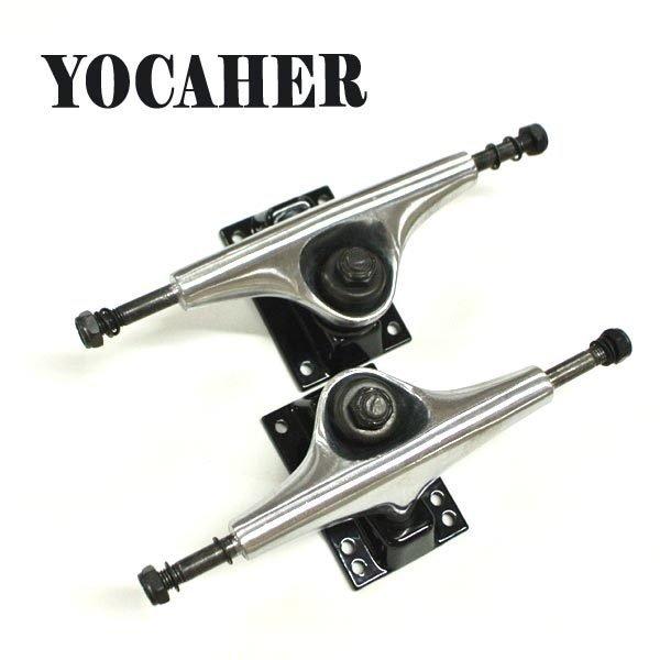 閉店セール！YOCAHER 5.0 POLISHED SILVER/BLACK TRUCK/トラック スケボーSK8 SKATEBOARD スケートボードトラック [返品、交換不可]｜skatedepot