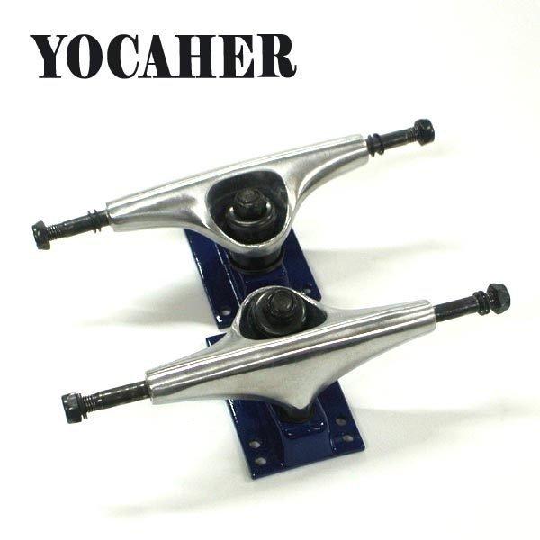 閉店セール！YOCAHER 5.0 POLISHED SILVER/BLUE TRUCK/トラック スケボーSK8 SKATEBOARD スケートボードトラック [返品、交換不可]｜skatedepot