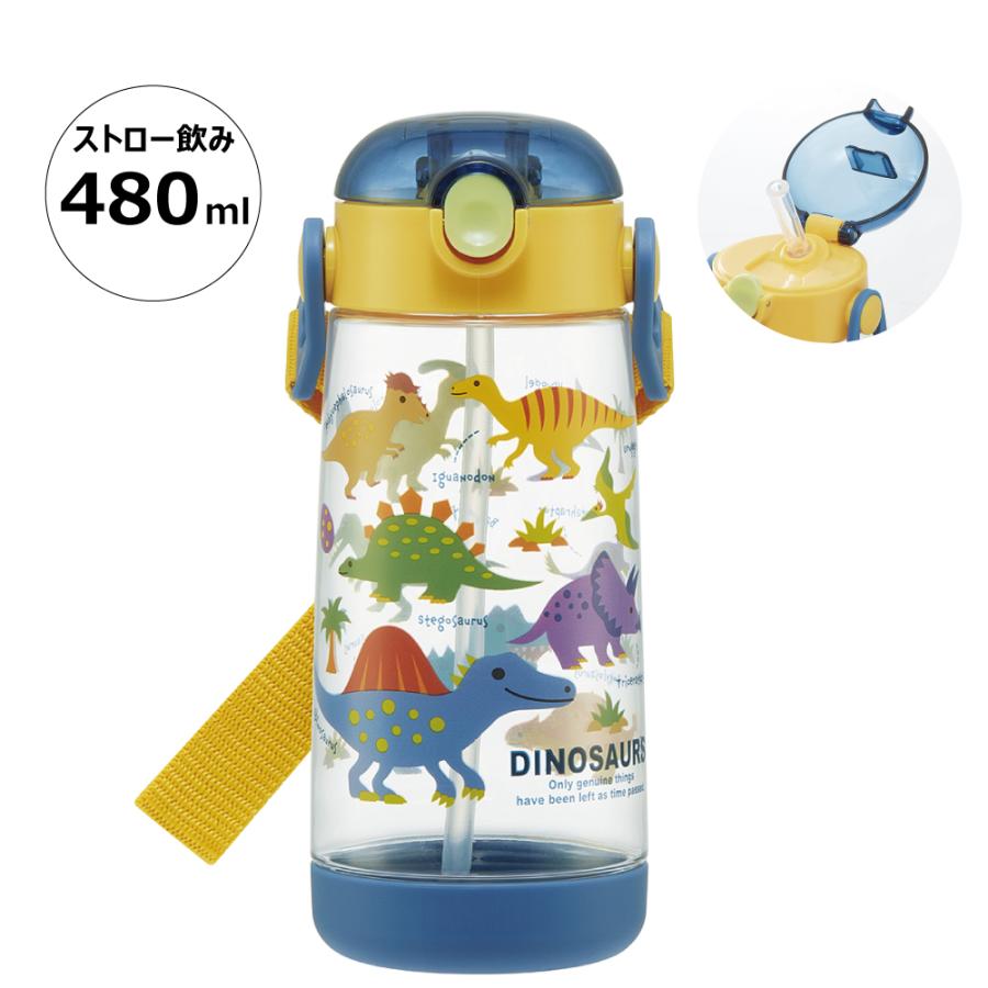 スケーター 水筒 キッズ ワンタッチ プラスチック ストロー ボトル