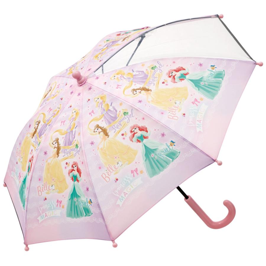 ディズニープリンセス スケーター 子供 傘 40cm 手開き 透明窓付