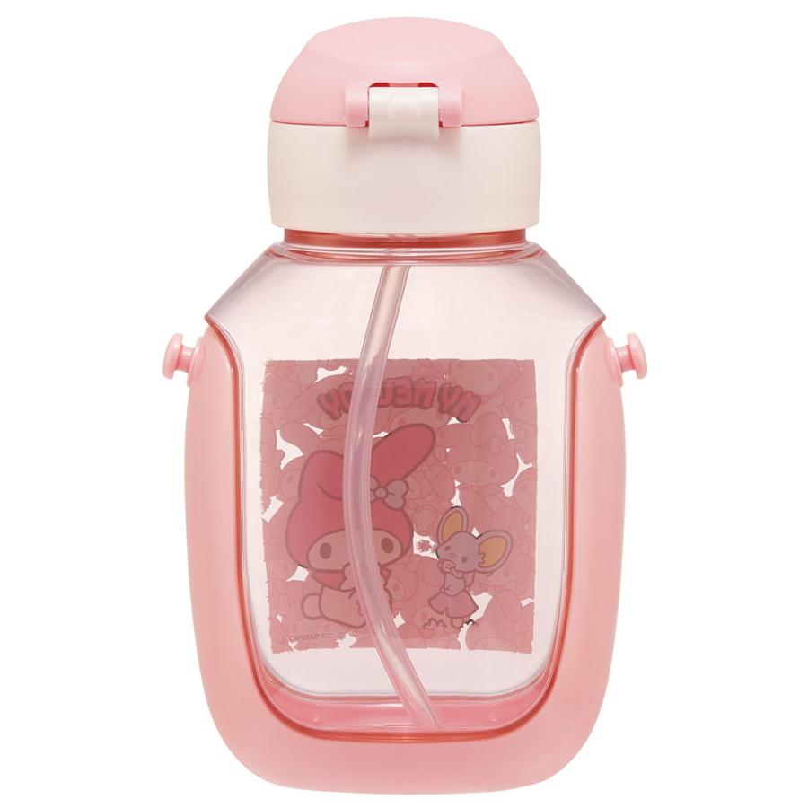マイメロディ スケーター ストロー ワンタッチ 水筒 530ml ワン