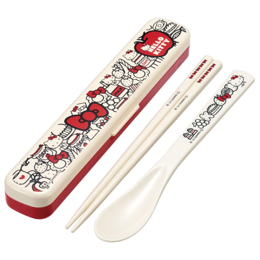 ハローキティ 音の鳴らない お箸 スプーン セット18cm お弁当 ハローキティ 音の鳴らない お箸 スプーン セット18cm お弁当