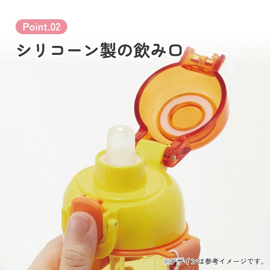 スケーター ワンプッシュ ストロー ボトル 水筒 630ml 透明 クリア
