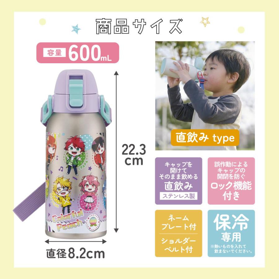 スケーター ダイレクトボトル 水筒 600ml 保冷専用 ステンレス 直飲み