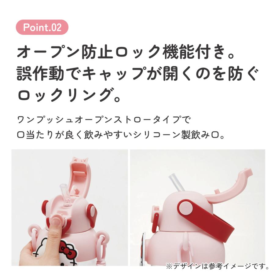 スケーター ラバー マスコット付き ストロー ボトル 水筒 650ml