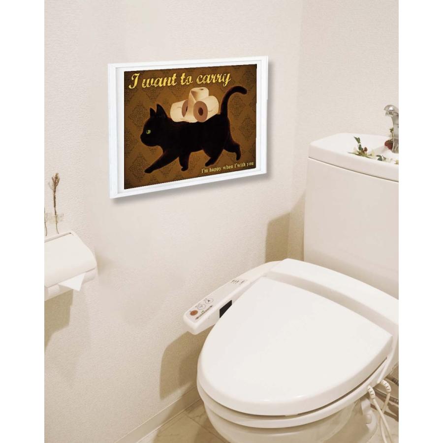 アートパネル 額付 アートポスター 猫 ネコ シリーズ トイレにも飾れる