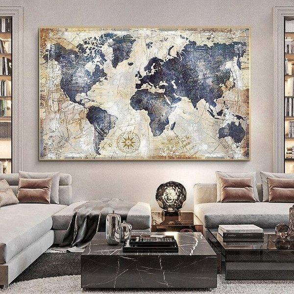 額付 アートポスター アートフレーム おしゃれ 絵画 世界地図 シリーズ