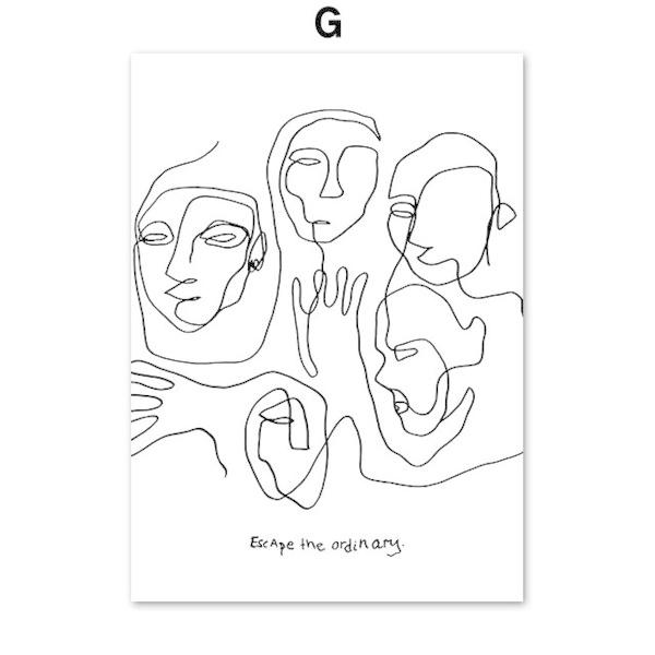 モノクロ抽象画 A4サイズ 木製フレーム モノクロ抽象画 A4サイズ 木製