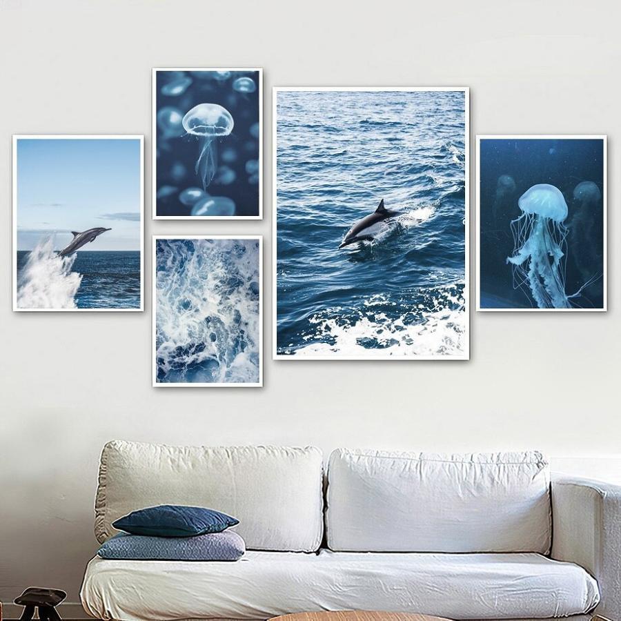 ホワイトフレーム クラゲ アート F 0サイズインテリア雑貨 ホワイトフレーム クラゲ アート F 0サイズインテリア雑貨