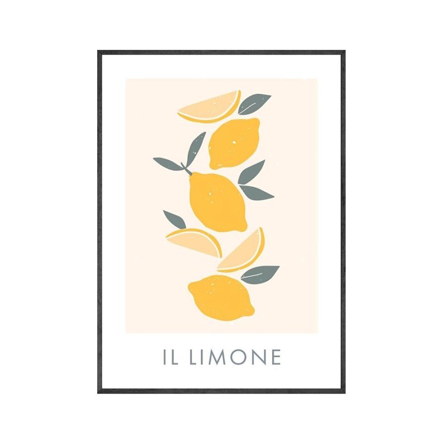 アウトレット品 ポスター おしゃれ アートポスター 抽象画シリーズ レモン A3 デザインno 8