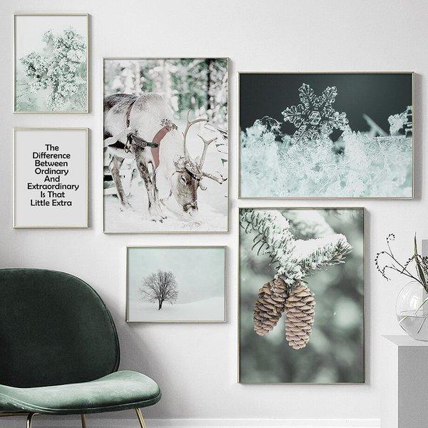 額付 アートポスター アートフレーム おしゃれ 絵画 雪の銀世界