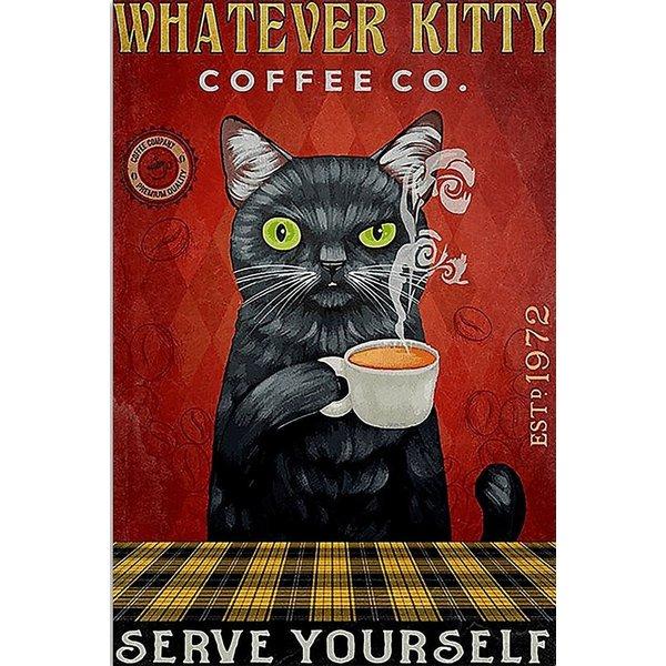ポスター おしゃれ アートポスター ヴィンテージイラストシリーズ 猫 黒 とコーヒー デザインno 11 Ska 11 スケッチ 通販 Yahoo ショッピング