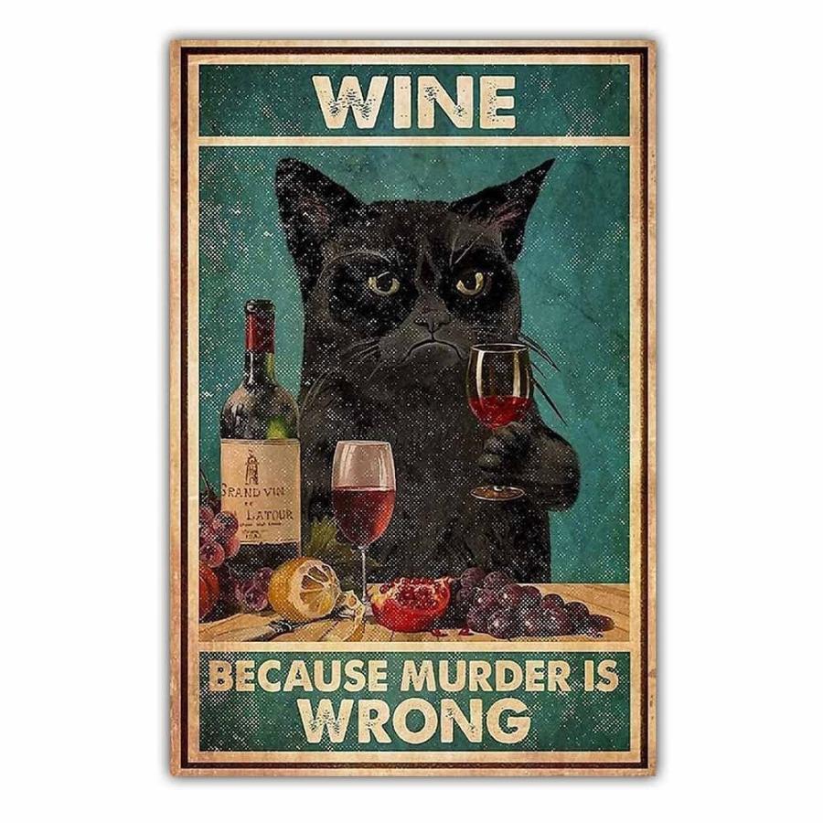 額付 アートポスター アートフレーム 猫 ネコ ワイン デザインNO-5