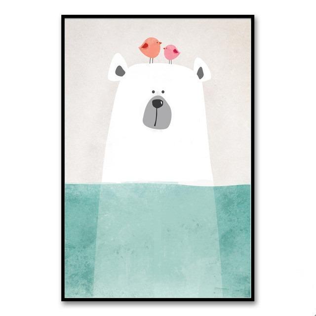 アートポスター おしゃれ ポスター 絵画 壁 絵 北欧 可愛い動物シリーズ タイプ6 しろくま 水中 小鳥 A3 Ska 6 スケッチ 通販 Yahoo ショッピング