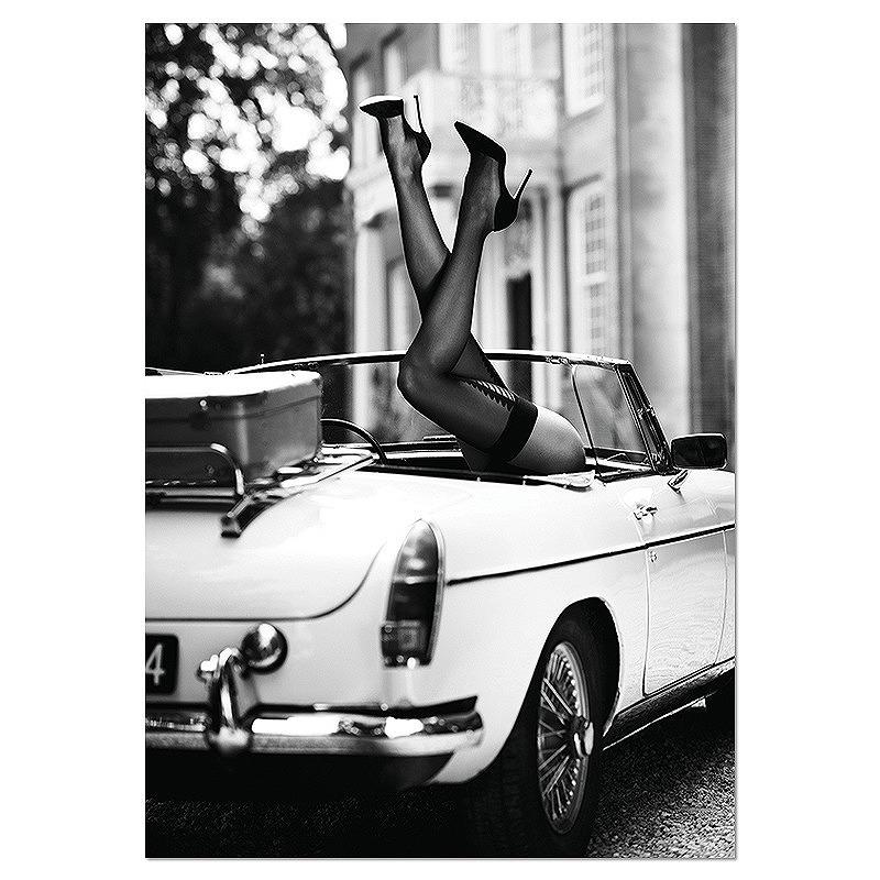 アートポスター おしゃれ ポスター 絵画 壁 絵 モノクロ写真シリーズ 女性 車 デザインno 5 A3 Ska 5 スケッチ 通販 Yahoo ショッピング