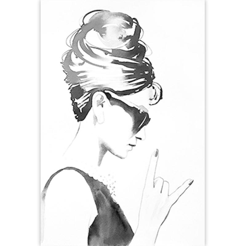 期間限定特価品 ポスター おしゃれ アートポスター オードリーヘップバーン モノクロ写真シリーズ デザインno 23