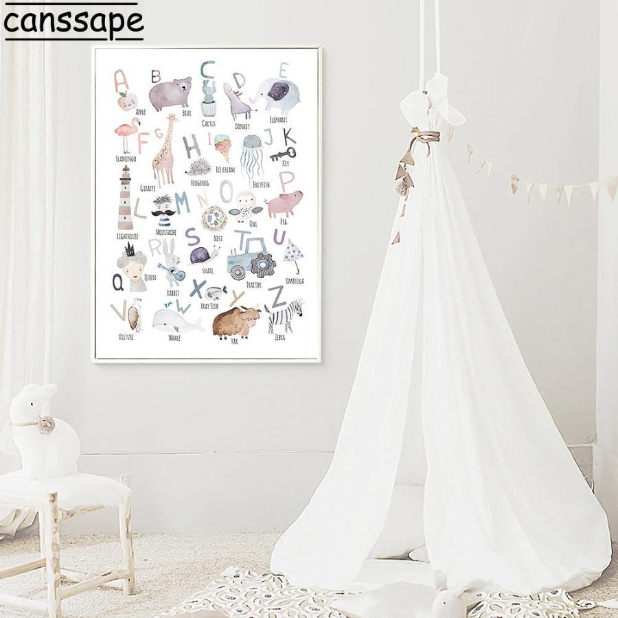 ポスター おしゃれ アートポスター 未使用品 デザインno 1 動物イラストシリーズ アルファベット