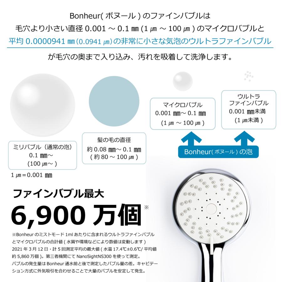 シャワーヘッド マイクロバブル アクアビュル ボヌール (シルバー