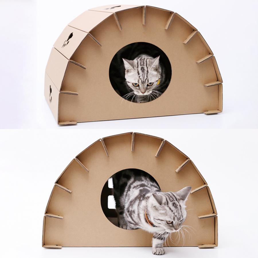 キャットハウス 猫用ダンボールハウス ダンボールハウス 猫 爪とぎ 手作り 猫ハウス 段ボール ねこ 家 爪研ぎ 組立て つめとぎ 玩具 Skh スコレーショップ 通販 Yahoo ショッピング