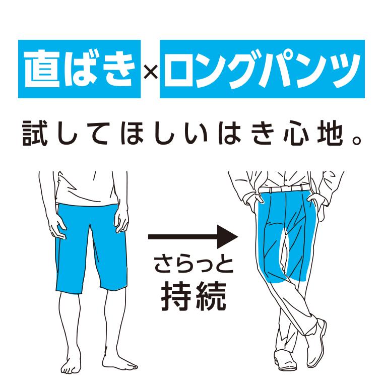 送料無料 直ばき ロングパンツ メンズ 春夏 ボトムス インナーパンツ 5分丈 膝上丈 ボクサー ストレッチ 鹿の子 薄手 ドライ 吸汗速乾 男性 肌着 紳士 下着｜skicl｜04