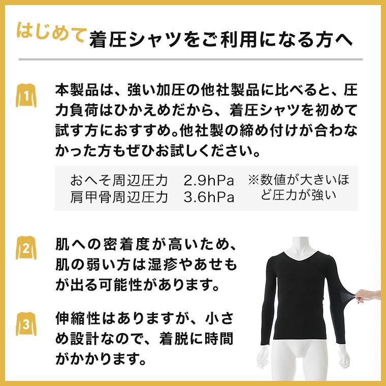在庫限り】着圧 シャツ 長袖 Vネック メンズ 年間 加圧 インナー V首