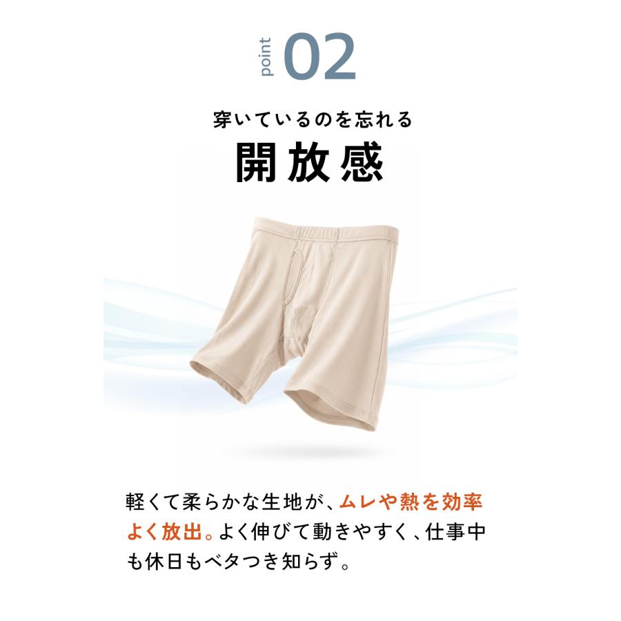白鷺ニット ロングボクサーパンツ メンズ 速乾 前開き さらり 風とおる