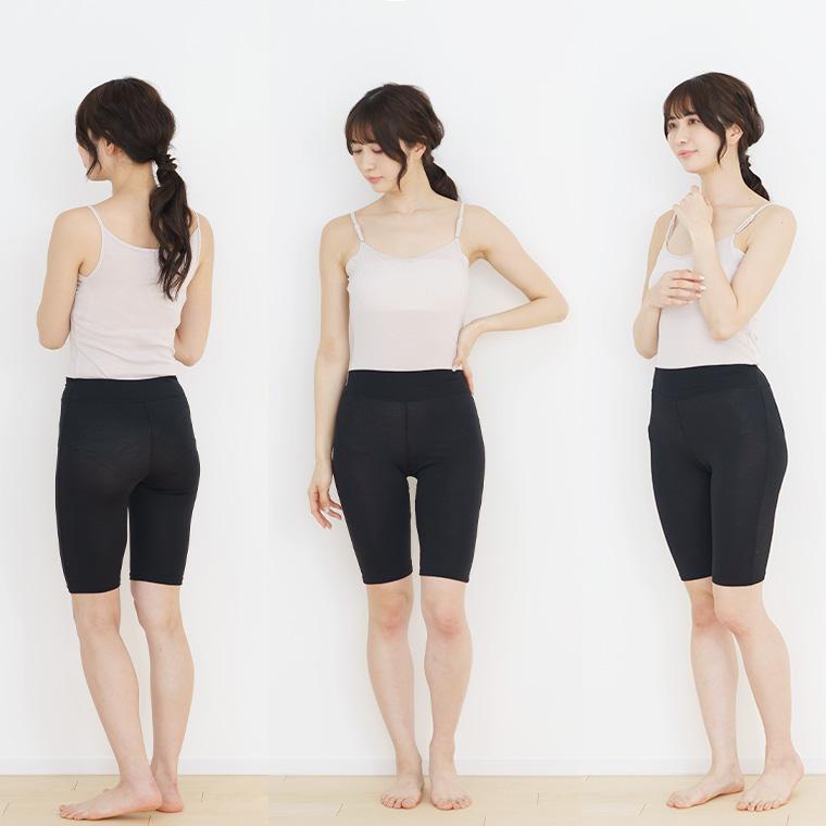 白鷺ニット 春夏用 5分丈 スパッツ ボトムス レディース 春夏