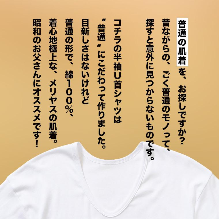 Hikky　健康肌着U首半袖L3枚他 普通の 半袖 U首 シャツ メンズ 年間 Uネック 綿100 % 肌着 下着