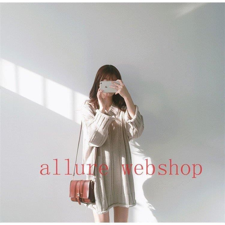 激安 新作 ニットワンピース オーバーサイズ 大きいサイズ ざっくりニット 無地 セーター ロング Vネック 厚手 膝上丈 トップス 冬 秋 セーター レディース ミニ丈 ワンピース 5 11営業日内に発送予定 了承済みです Www We Job Com