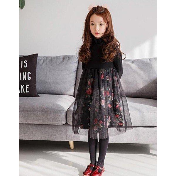 子供ドレスフォーマルドレスキッズジュニア女の子ワンピース長袖ワンピース結婚式パーティーピアノ発表会七五三黒白大きいサイズ100 170 40 Offの激安セール