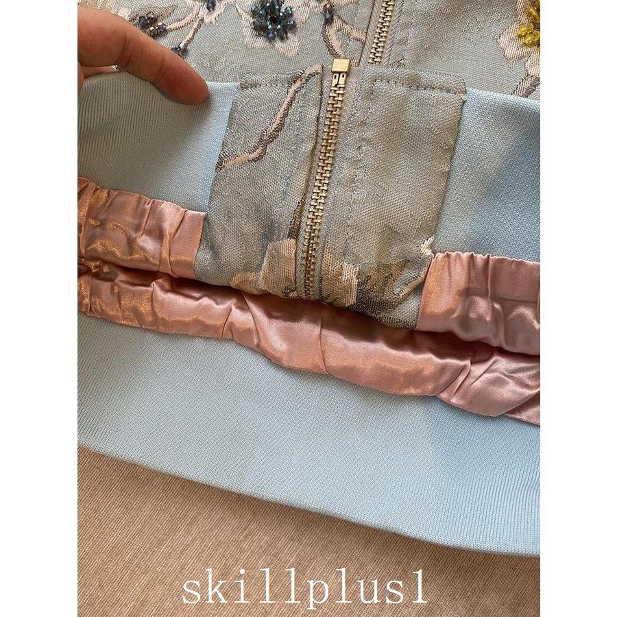 売れ筋がひ ブルゾン ポップ Sns映え ビーズ ファスナー デニム調 長袖 花柄 ジャケット ポッ Sns映え ビーズ ファスナー デニム調 長袖 花柄 ジャケット フェミニン 女子旅 Thi87 ディナー 女子会 休日 きれいめ 休日スタイル コート アウター Albinofoundation Org