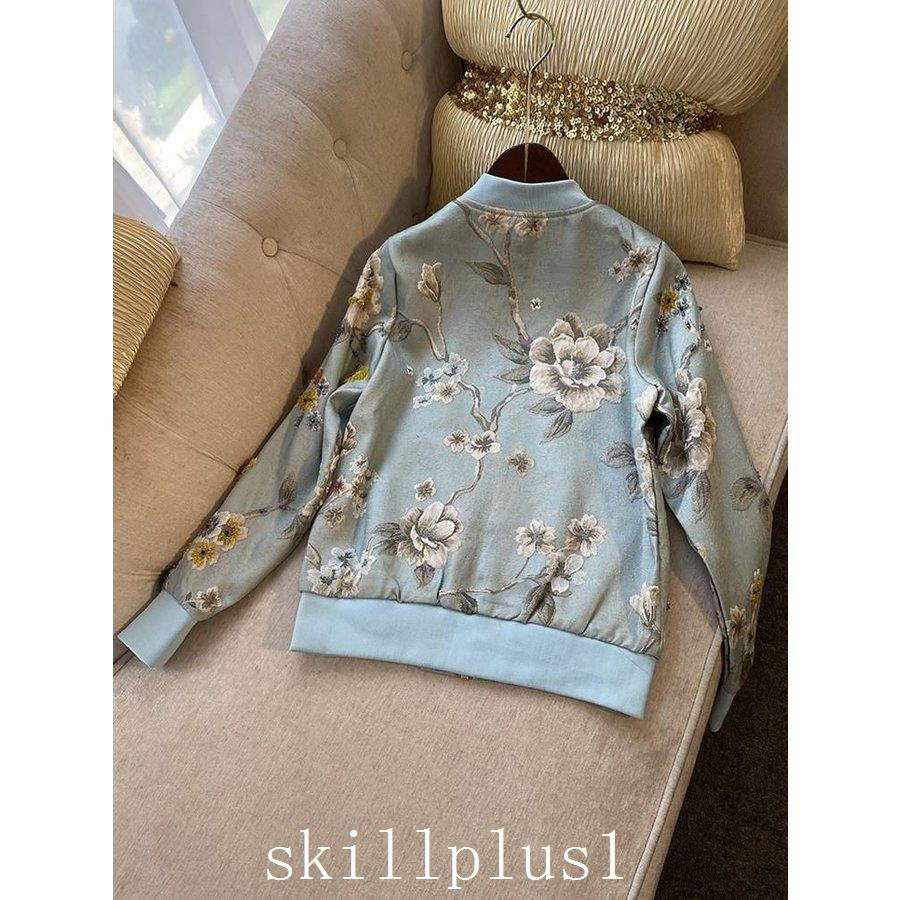 売れ筋がひ ブルゾン ポップ Sns映え ビーズ ファスナー デニム調 長袖 花柄 ジャケット ポッ Sns映え ビーズ ファスナー デニム調 長袖 花柄 ジャケット フェミニン 女子旅 Thi87 ディナー 女子会 休日 きれいめ 休日スタイル コート アウター Albinofoundation Org