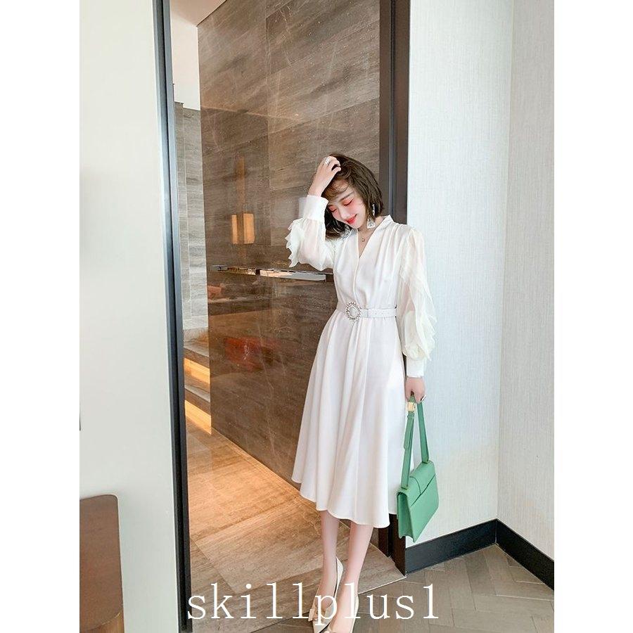 当店在庫してます パー お呼ばれ ワインイベント ベルト Vネック 長袖 ワンピース ワンピース 大人可愛い Thi38 ガーリー 二次会 食事会 エレガント お出かけ かわいい パーティースタイル お呼ばれ ワインイベント ベルト Vネック 長袖 ワンピース チュニック