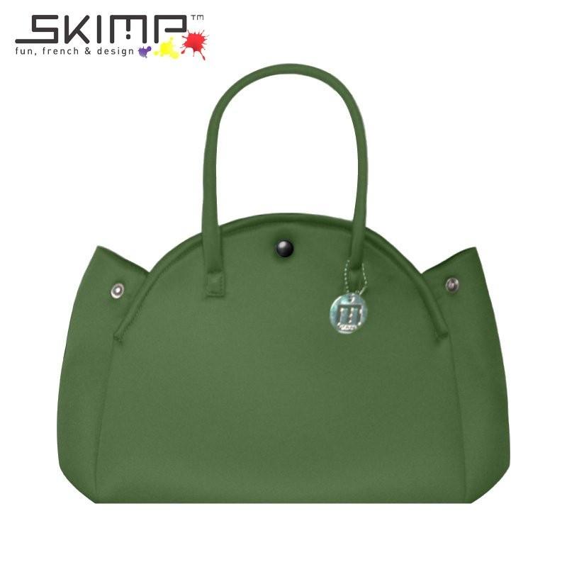 ネオプレン トートバッグ ハンドバッグ バッグ ブランド 春 夏 洗える ネオプレーン ウェットスーツ素材 レディース 軽量 ゴルフ 旅行 丸型 カーキ 緑 | ブランド登録なし | 01