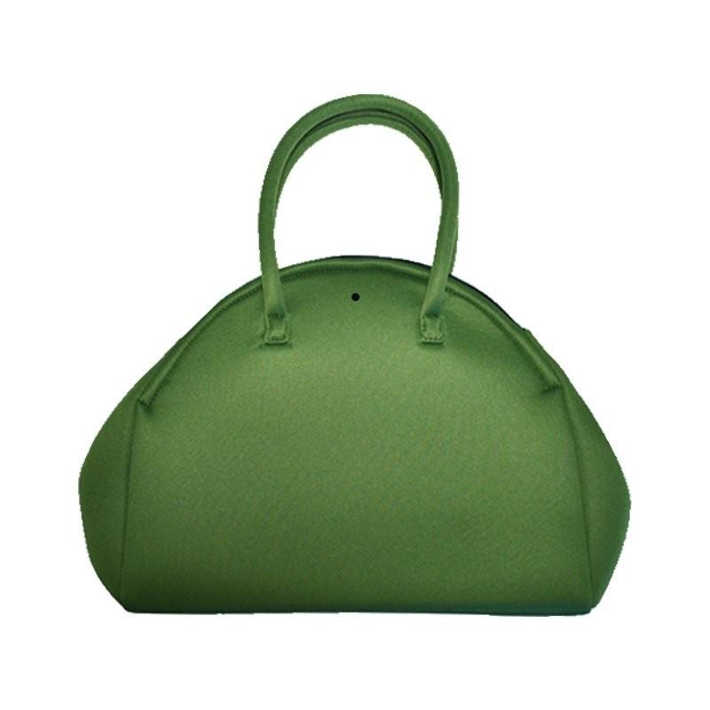 ネオプレン トートバッグ ハンドバッグ バッグ ブランド 春 夏 洗える ネオプレーン ウェットスーツ素材 レディース 軽量 ゴルフ 旅行 丸型 カーキ 緑 | ブランド登録なし | 02