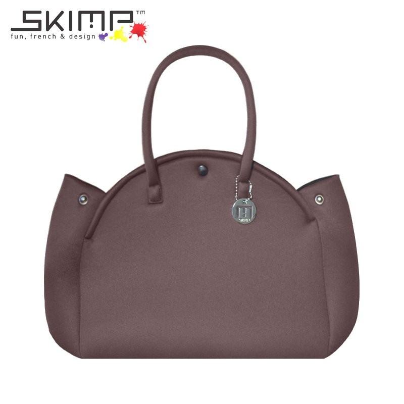 ネオプレン トートバッグ ハンドバッグ バッグ ブランド 春 夏 洗える ネオプレーン ウェットスーツ素材 レディース 軽量 ゴルフ 旅行 丸型 ブラウン 茶色 | ブランド登録なし | 01