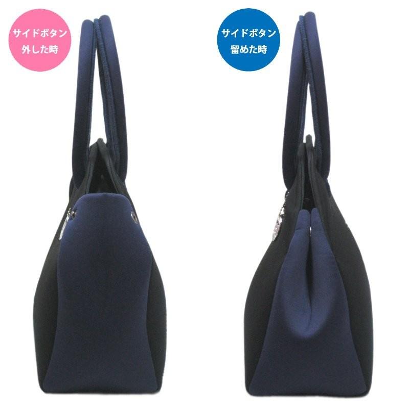 ネオプレン トートバッグ ハンドバッグ バッグ ブランド 春 夏 洗える ネオプレーン ウェットスーツ素材 レディース 軽量 ゴルフ 旅行 丸型 ブルーダック 青 | ブランド登録なし | 03