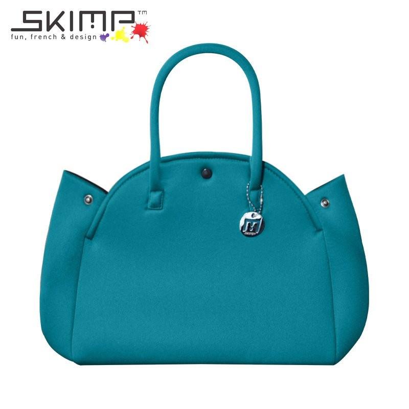 ネオプレン トートバッグ ハンドバッグ バッグ ブランド 春 夏 洗える ネオプレーン ウェットスーツ素材 レディース 軽量 ゴルフ 旅行 丸型 エメラルドグリーン | ブランド登録なし | 01