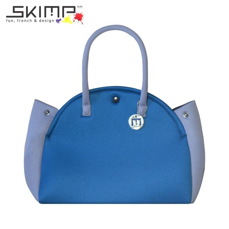 ネオプレン トートバッグ ハンドバッグ バッグ ブランド 春 夏 洗える ネオプレーン ウェットスーツ素材 レディース 軽量 ゴルフ 旅行 丸型 ブルーダック グレー | ブランド登録なし | 01