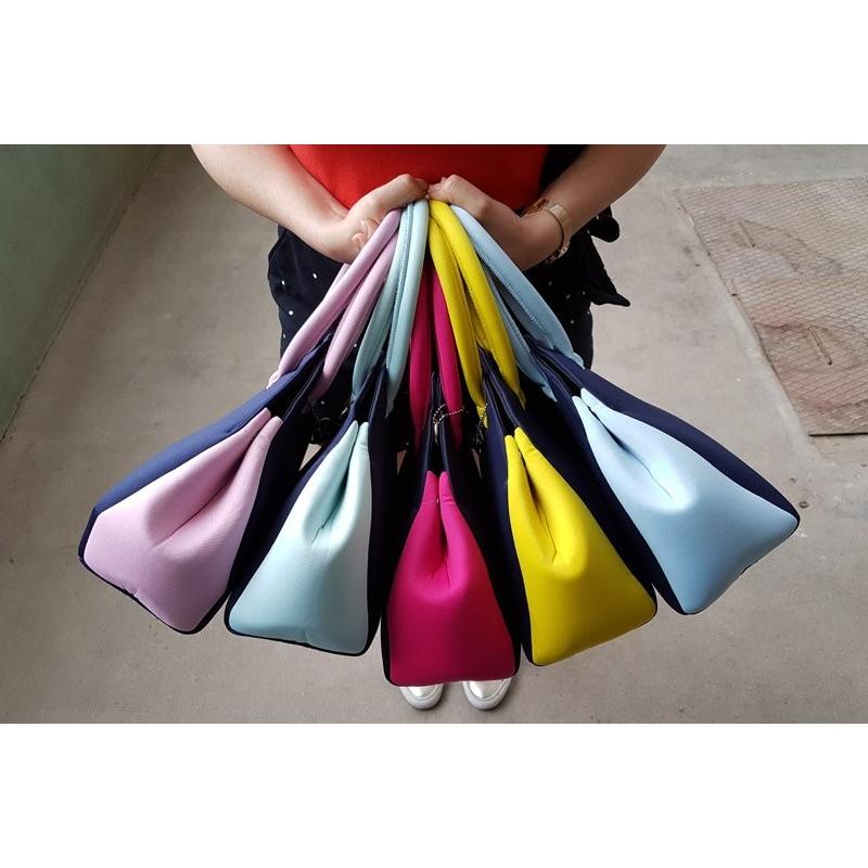 ネオプレン トートバッグ ハンドバッグ バッグ ブランド 春 夏 洗える ネオプレーン ウェットスーツ素材 レディース 軽量 ゴルフ 旅行 丸型 全色 | ブランド登録なし | 20