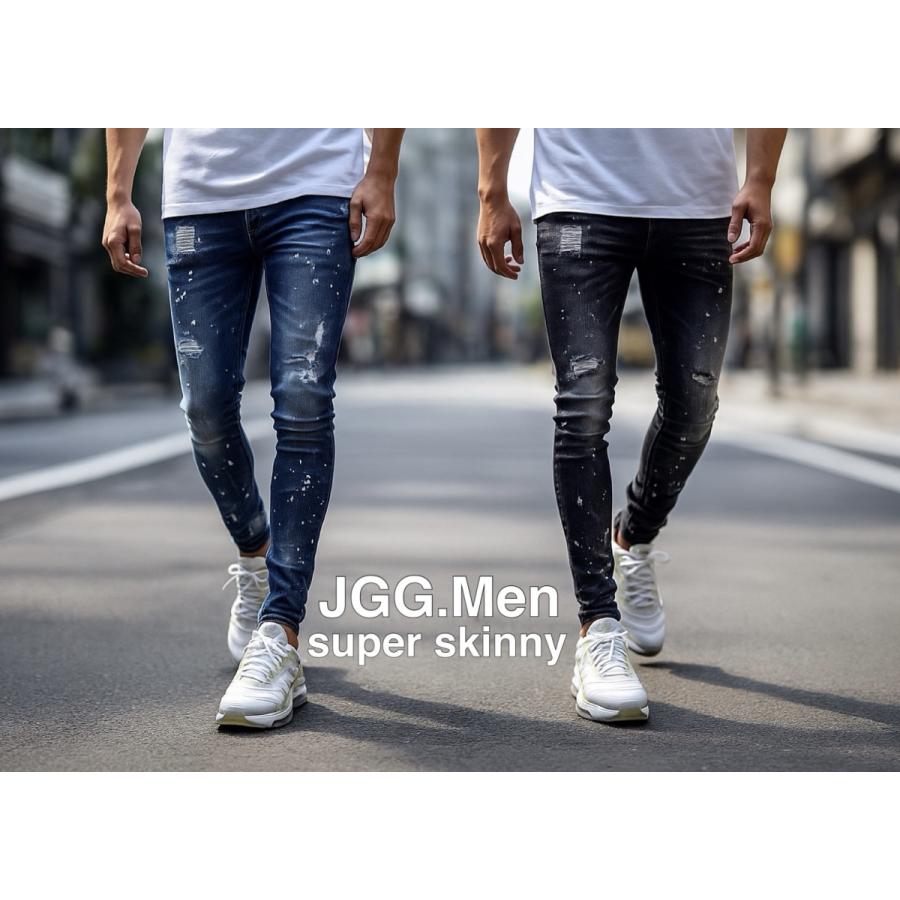 JGG.Men（ジェギングメン）SUPER SKINNY DAMAGE DENIM スーパー