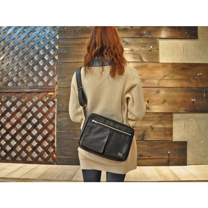 [未使用級] PORTER　フリースタイル　ショルダーバッグ　2層　ブラック　Ｌ PORTER ポーター フリースタイル ショルダーバッグ(L) 707-08211