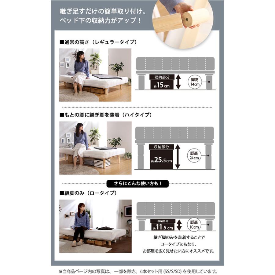 脚付きロールマットレス【Uniteシリーズ】専用継ぎ脚　９本セット（Dサイズ専用）｜skplusstore｜03