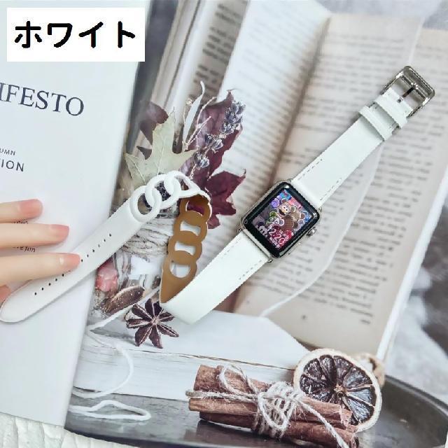 Apple Watch アップルウォッチ レザーベルト チェーン ダブルループ バンド 38mm 40mm 41mm 42mm 44mm 45mm｜skrtrading｜06