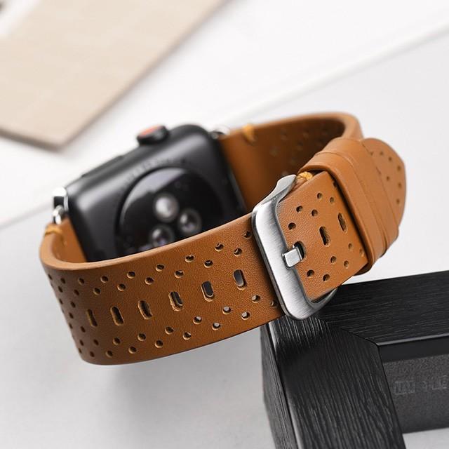 アップルウォッチ バンド 替えベルト パンチングレザー Apple Watch belt 38mm/40mm/42mm/44mm｜skrtrading｜06