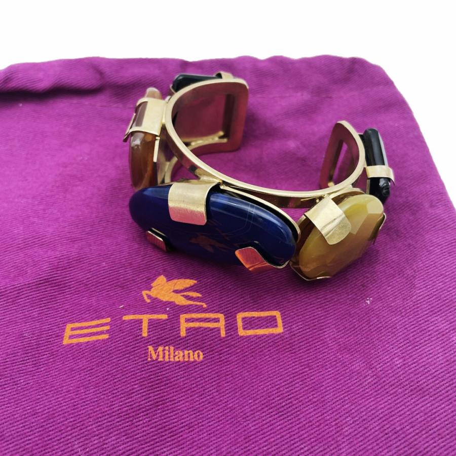 ETRO（エトロ） バングル カラーストーン 色石 ゴールド マルチカラー 