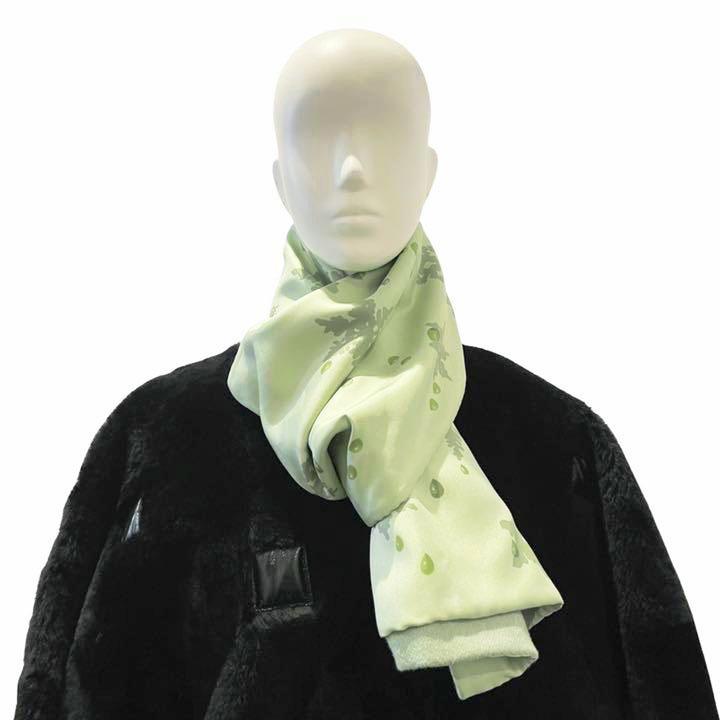 HERMES エルメス マフラー 雪の結晶 シルク/アンゴラ グリーン  