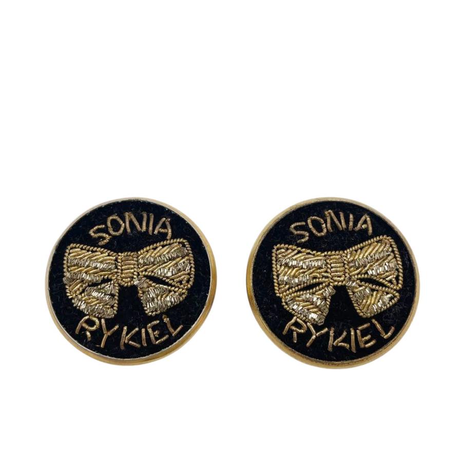 SONIA RYKIEL ソニアリキエル サークル イヤリング 金モール刺繍